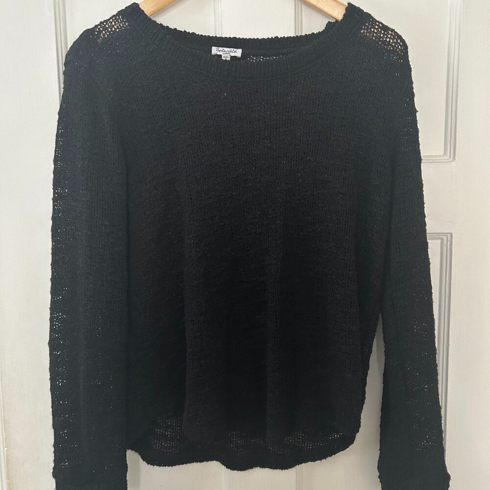 Splendid Black Open Knit Sweater Size Large